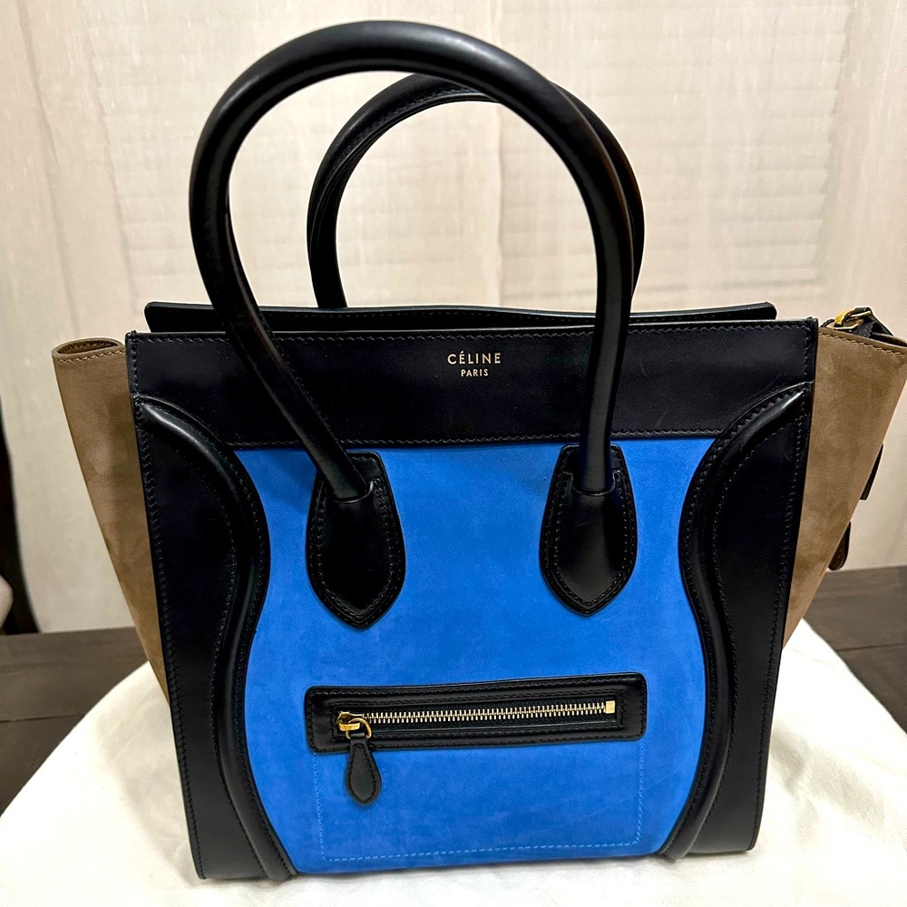 Celine Tricolor Mini Luggage Tote
